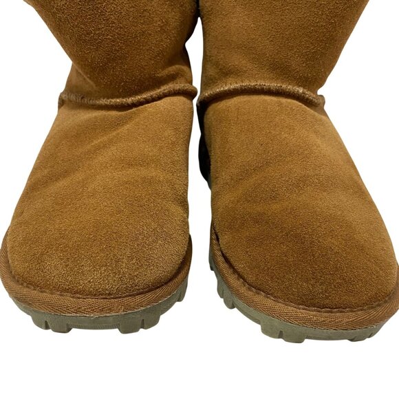 Tommy Bahama Y2K Short Suede Boot Mini Winter Snow White Fleece Lining Size 7 - Picture 2 of 9